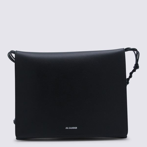 Jil Sander Leather shoulder bag in black