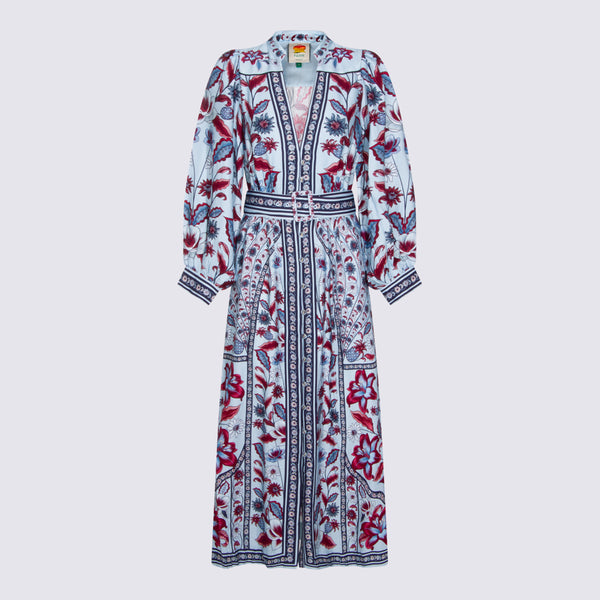 Farm Rio 100% Rayon dress in blue