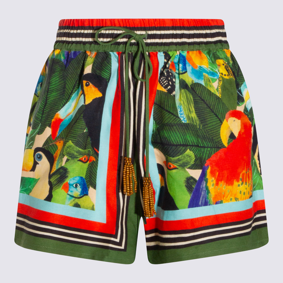 FARM RIO Shorts Bird Leaves Sand _ 55 Li 45 Viscose