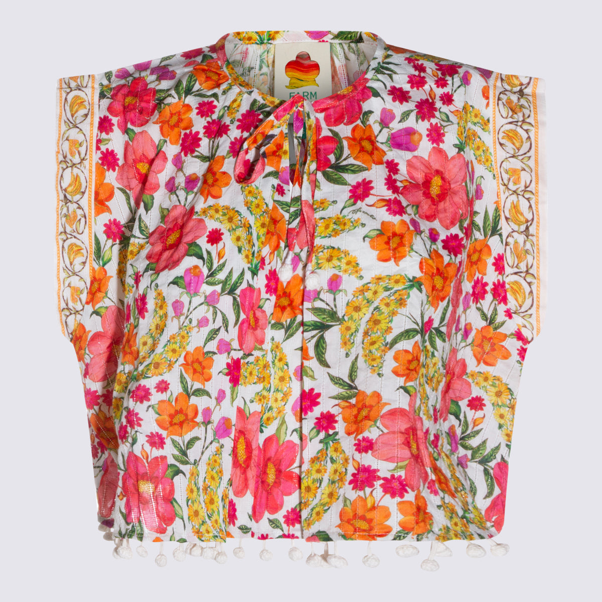 FARM RIO Shirts Banana Flowers Off-white