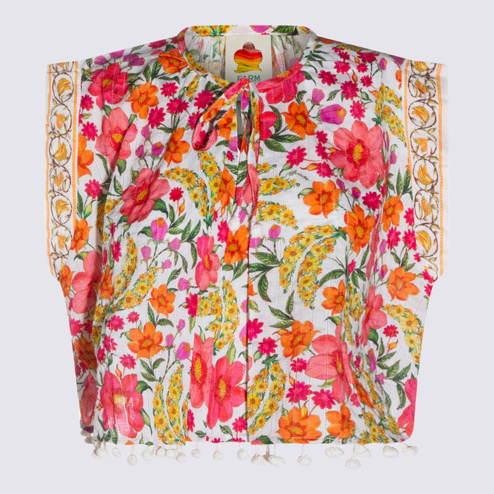 FARM RIO Shirts Banana Flowers Off-white