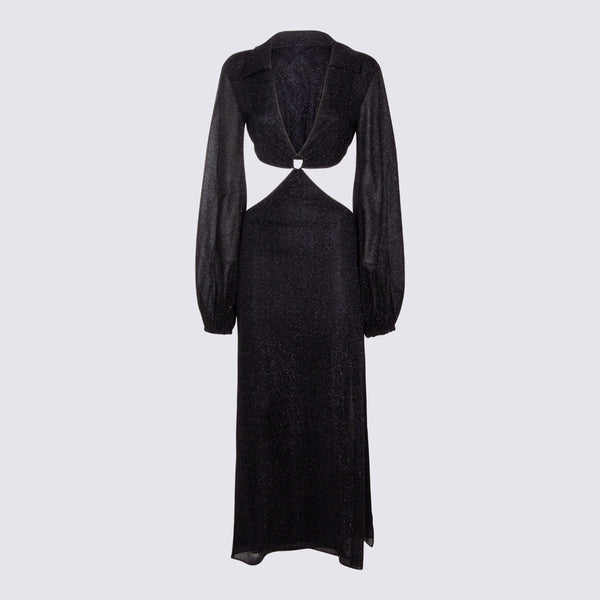 Oseree 64% Pa 36% metallic dress in black