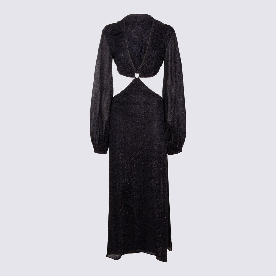 Oseree 64% Pa 36% metallic dress in black