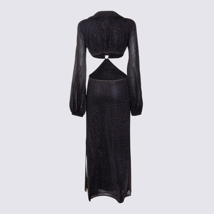 OSEREE Dresses Black Pa Metallic