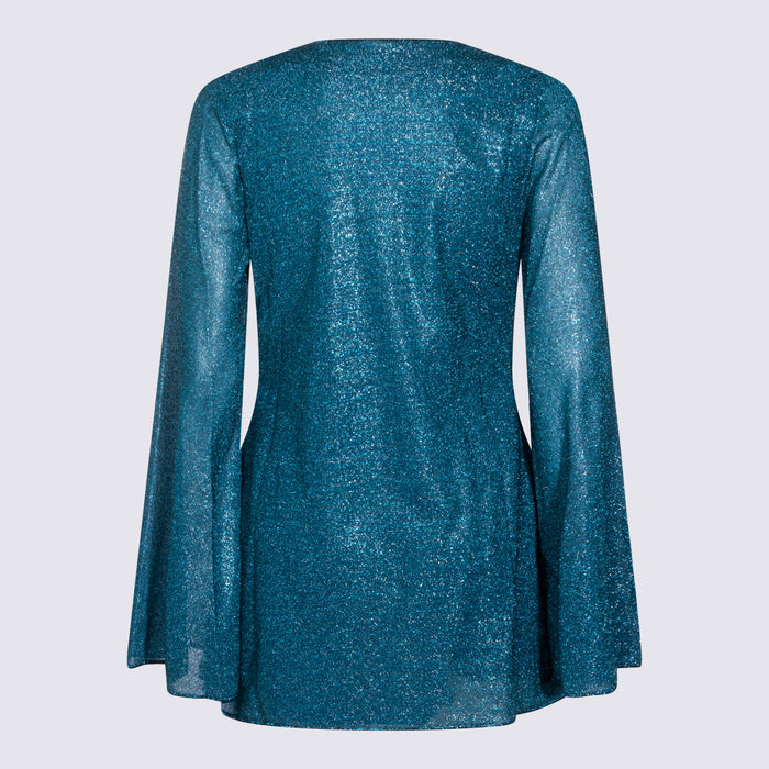 OSEREE Dresses Peacock Pa Metallic