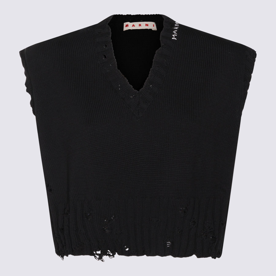 Marni 100% cotton sweater in black