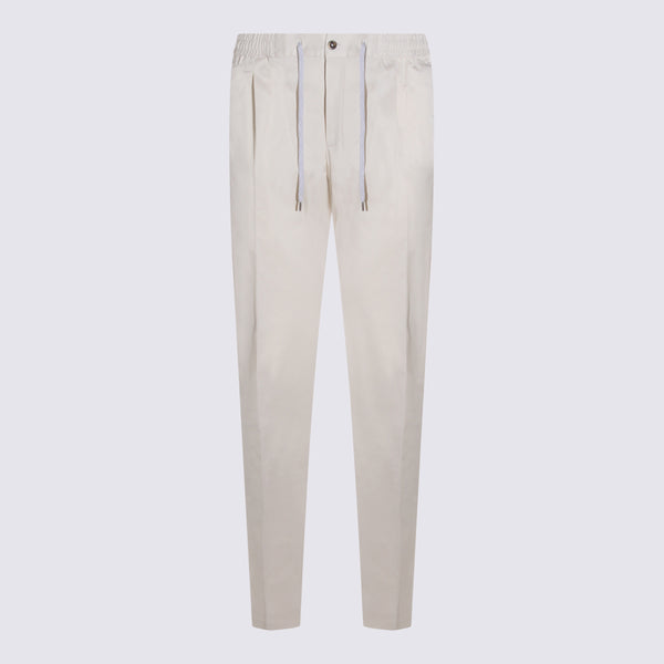 Pt Torino 66% cotton trousers in white