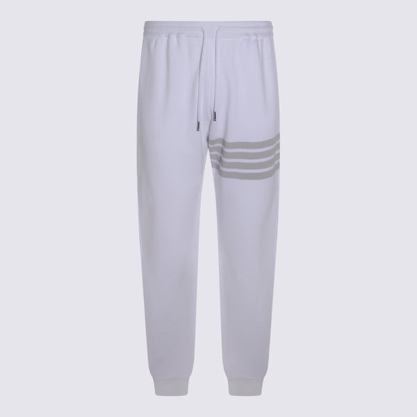 Thom Browne 100% cotton joggers in white