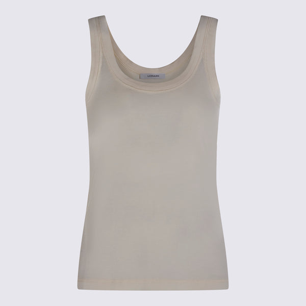 Lemaire 100% Cotton tank top in beige
