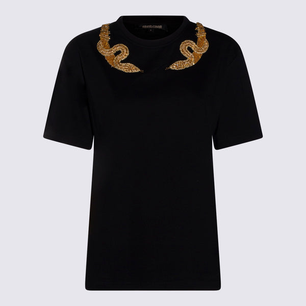 Roberto Cavalli 100% Cotton t-shirt in black