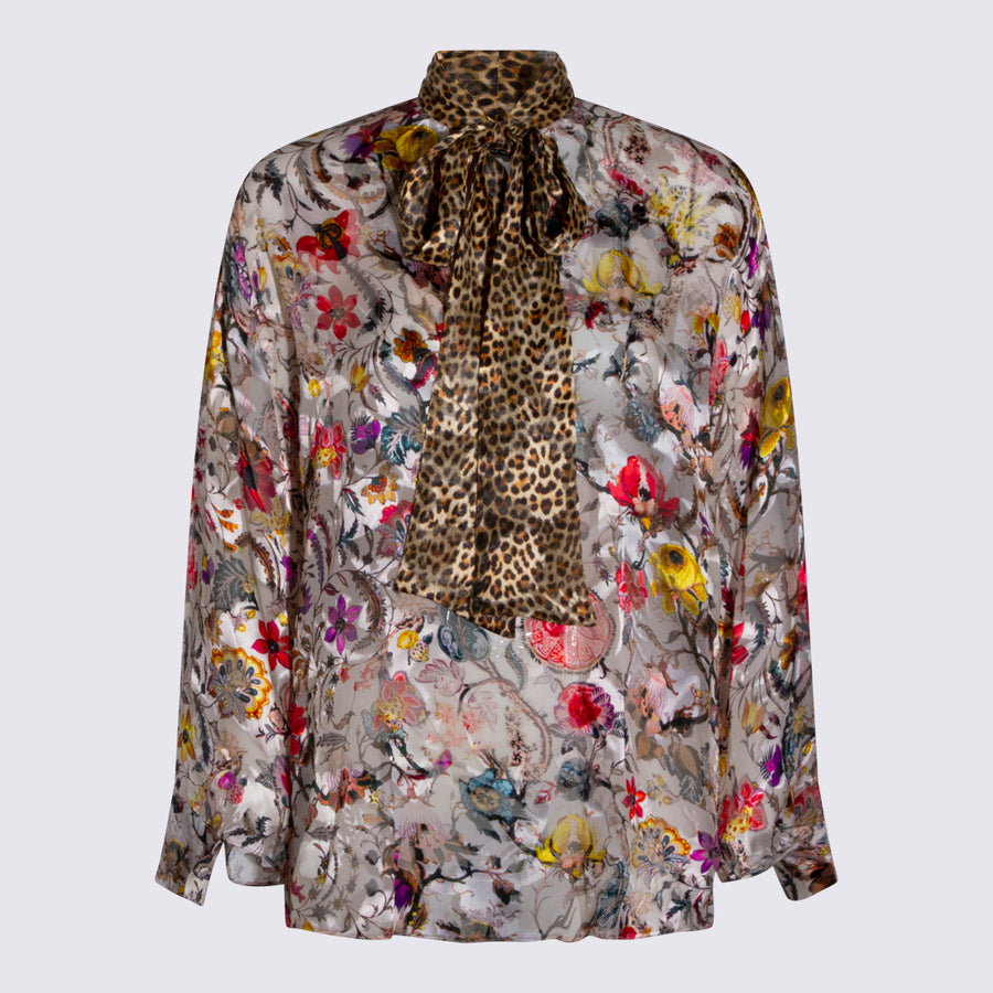 Roberto Cavalli 75% Silk shirt in beige