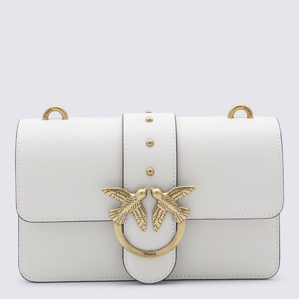 Pinko Leather shoulder bag in white