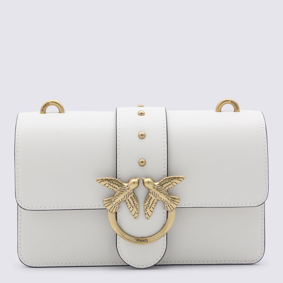 Pinko Leather shoulder bag in white