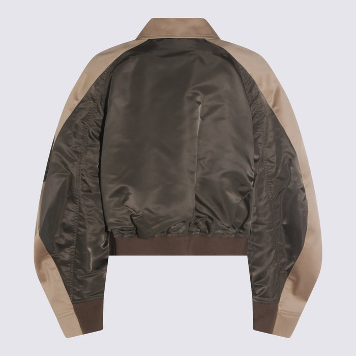 Sacai Jackets Khaki/beige Nylon