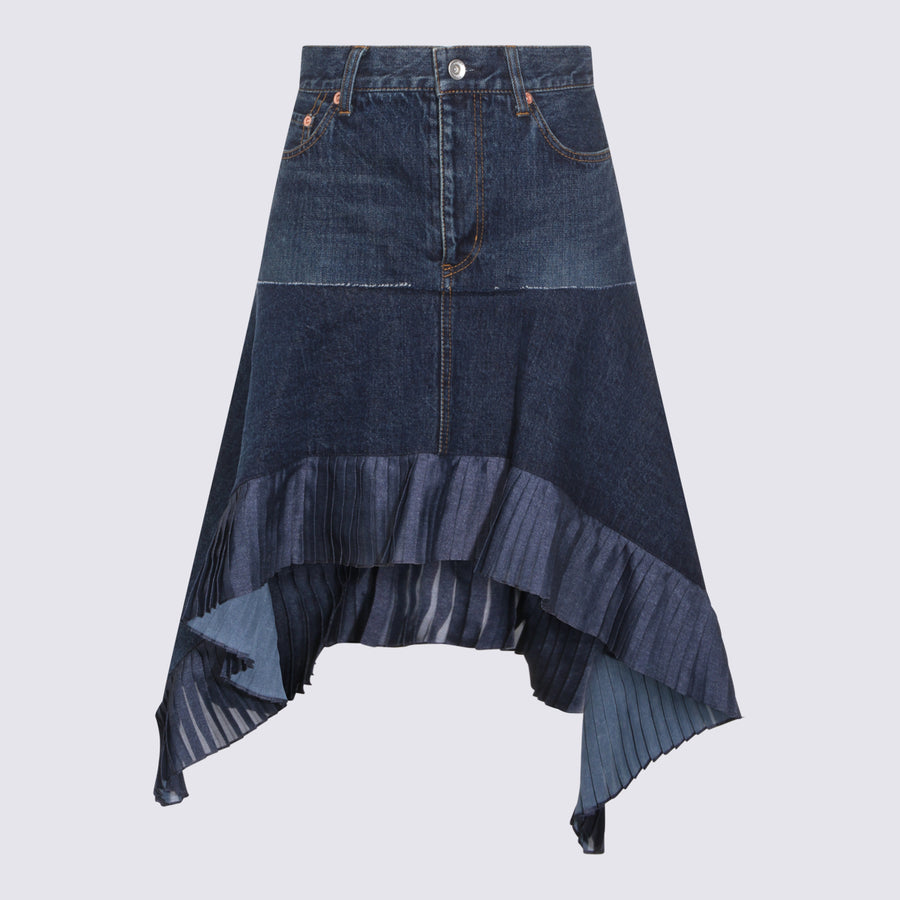 Sacai 100% Cotton skirt in blue