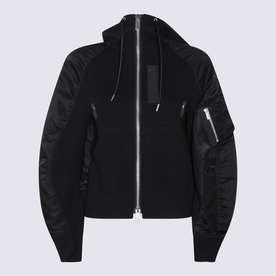 Sacai 62% Cotton jacket in black