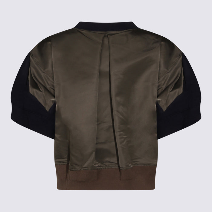 Sacai Sweaters Navy/khaki Co Po