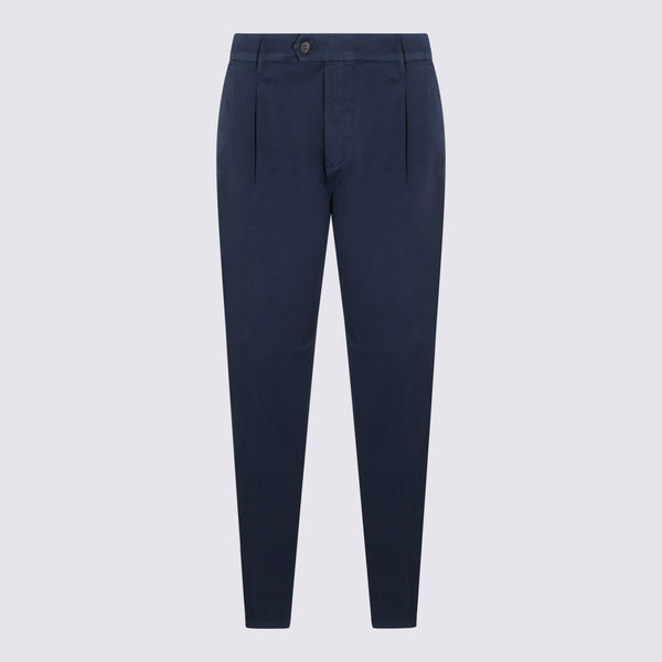 Eleventy 88% Cotton trousers in navy