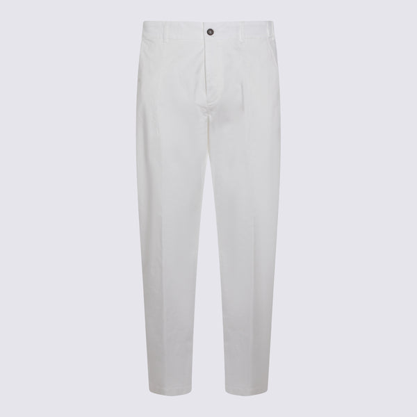 Eleventy 98% Cotton trousers in white