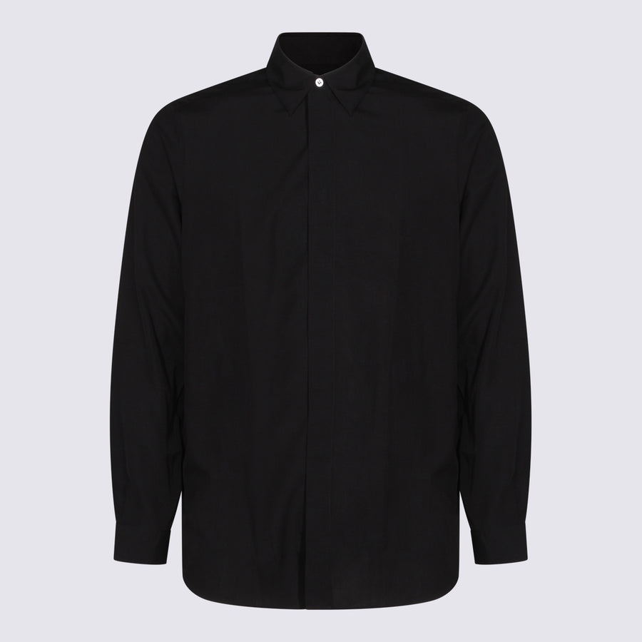 Lardini 91% Tencel 9% Linen shirt in black