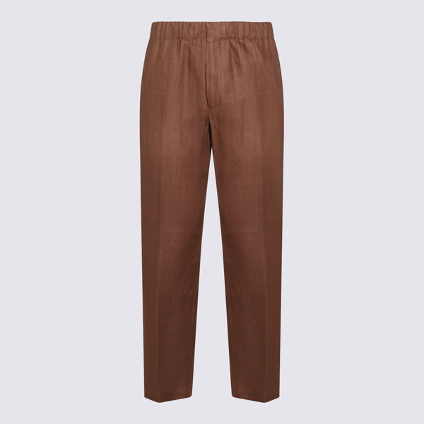 Lardini 100% Linen trousers in brown