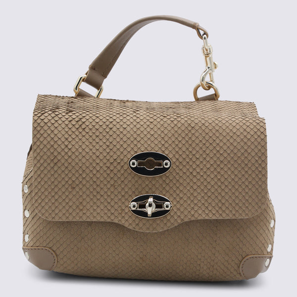Zanellato 100% leather top handle bag in beige