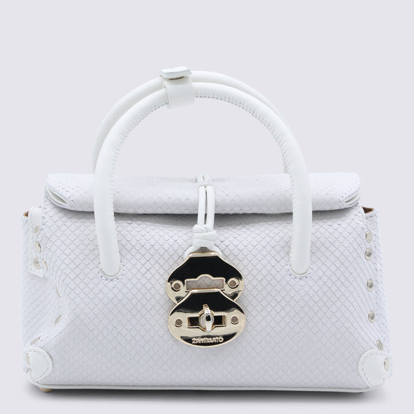 Zanellato Leather top handle bag in white