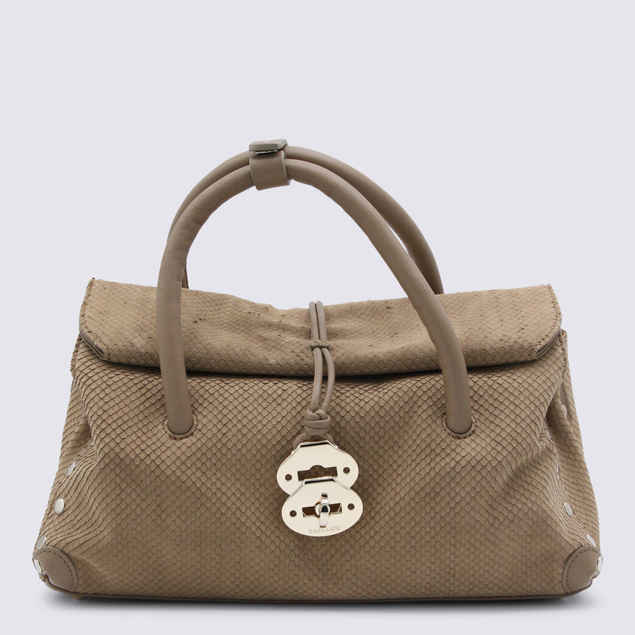 Zanellato Leather top handle bag in beige