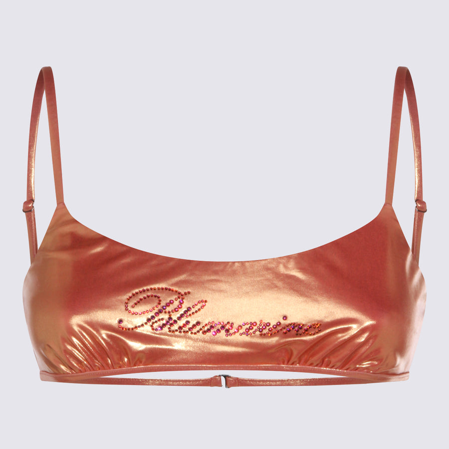 Blumarine 86% Polyester bikini top in orange