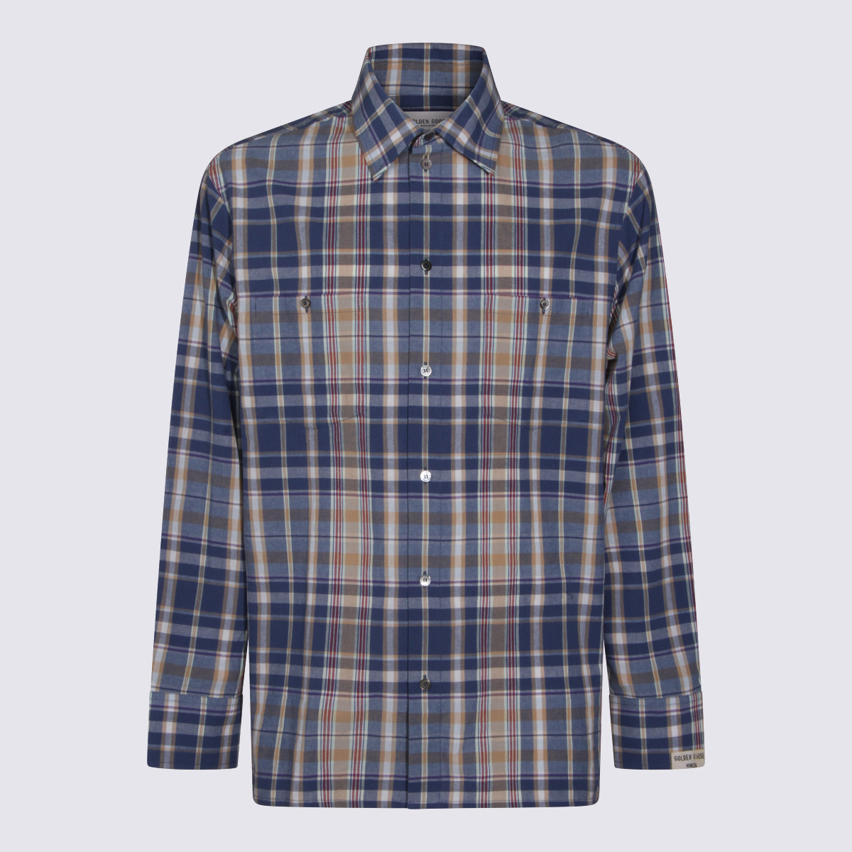 Golden Goose Shirts New Wheat/indigo Blue/old Red _100 % Co