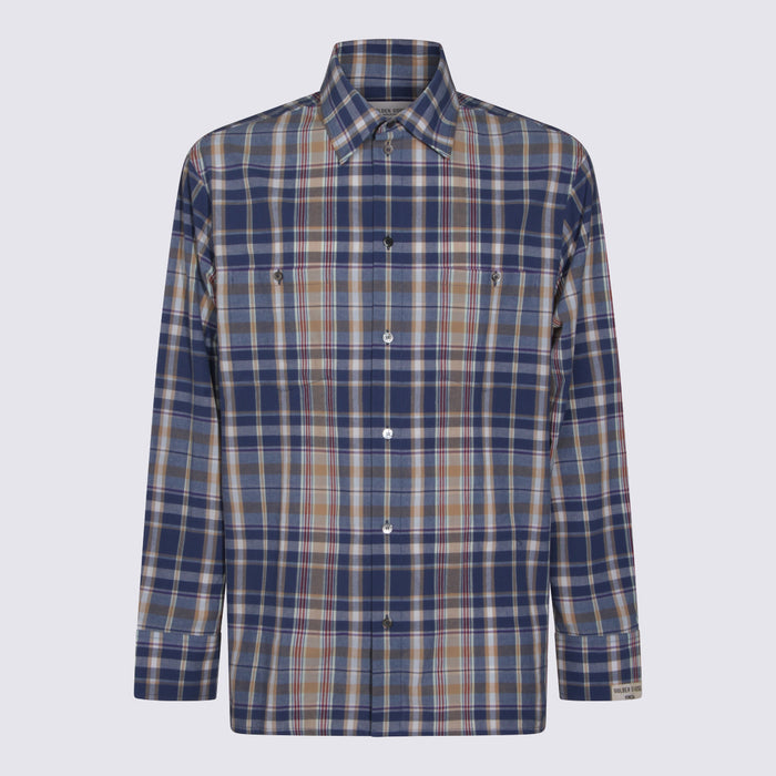 Golden Goose Shirts New Wheat/indigo Blue/old Red _100 % Co
