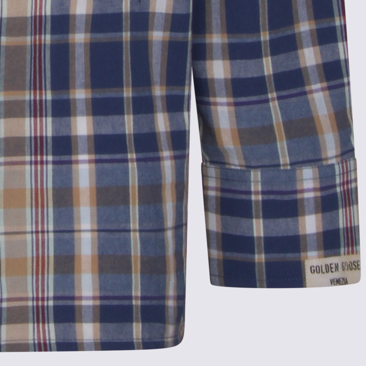 Golden Goose Shirts New Wheat/indigo Blue/old Red _100 % Co