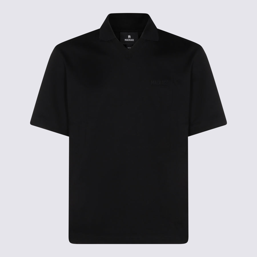 Mackage 100% cotton polo in black