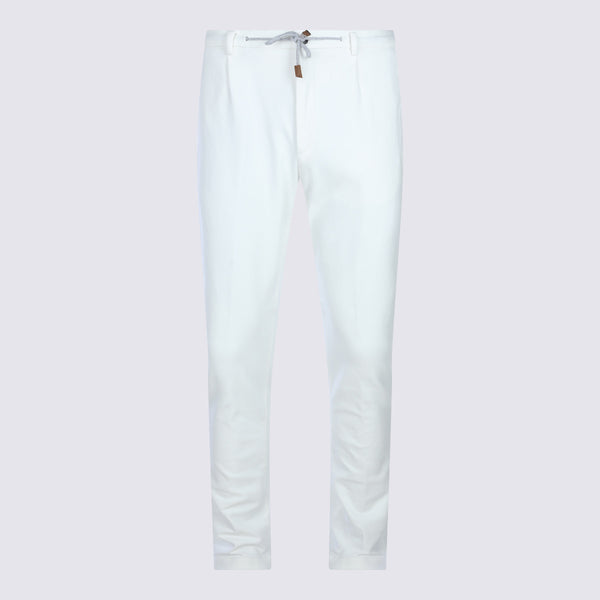 Eleventy 53% Cotton trousers in white