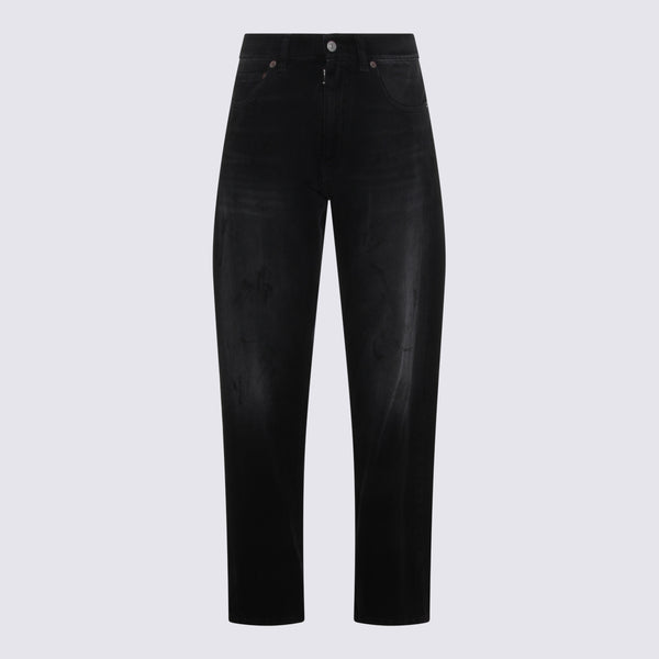 MM6 Maison Margiela 65% Polyester jeans in black