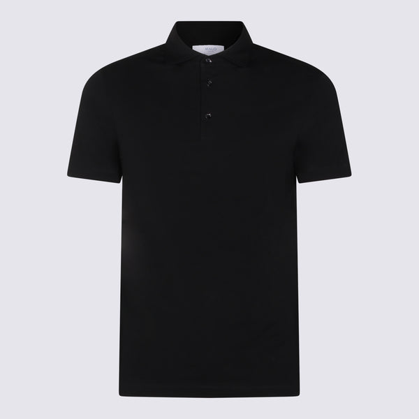 Malo 100% Cotton polo in black