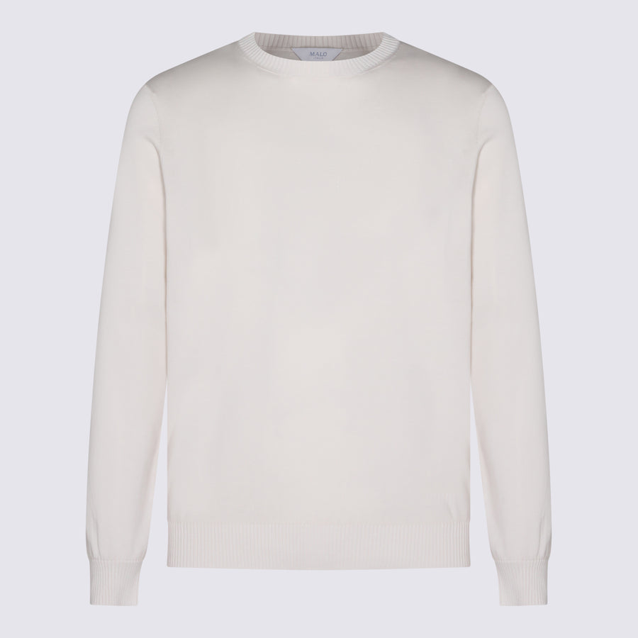 Malo 92% cotton sweater in beige
