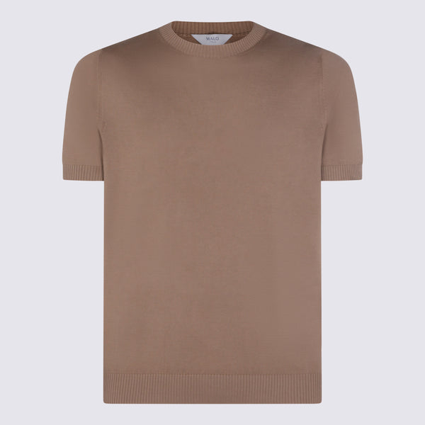 Malo 92% Cotton t-shirt in beige