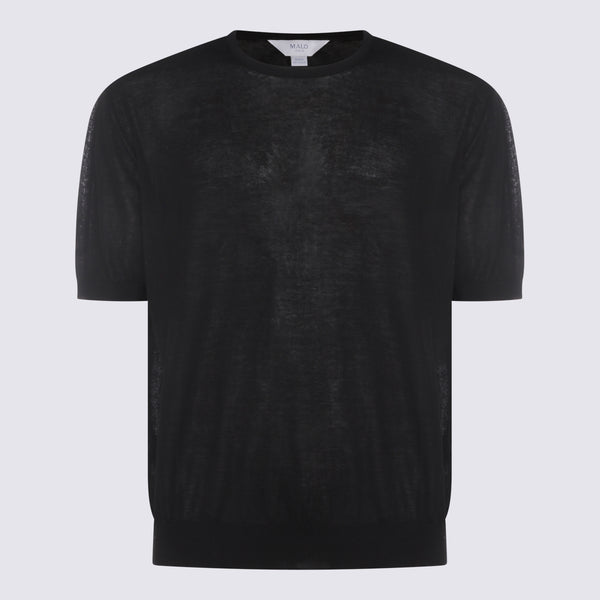 Malo 95% cotton t-shirt in black