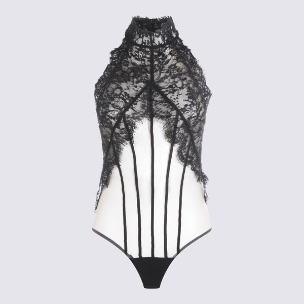 Nissa 95% Polyamide bodysuit in black