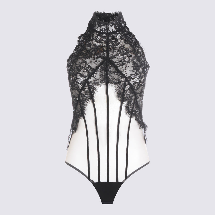 Nissa 95% Polyamide bodysuit in black