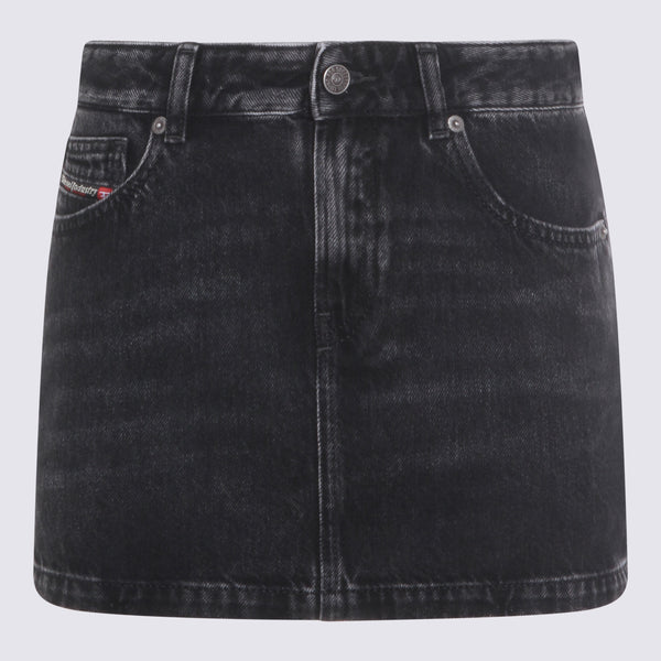 Diesel 82% cotton skirt in black
