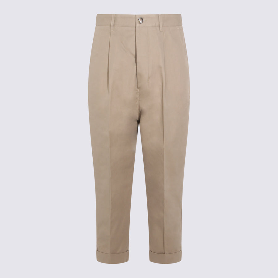 AMI Paris 100% cotton trousers in beige