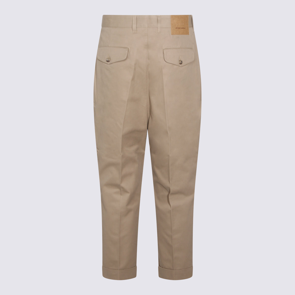 Ami Paris Trousers Beige _100 % Co