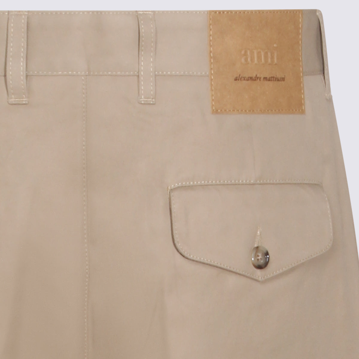 Ami Paris Trousers Beige _100 % Co