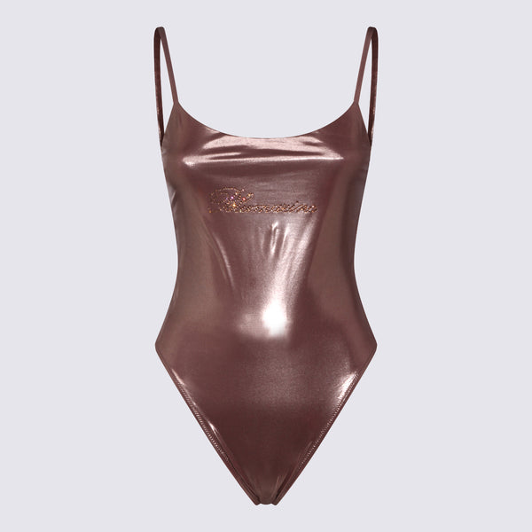 Blumarine 78% Polyamide one-piece swimsuit in brown