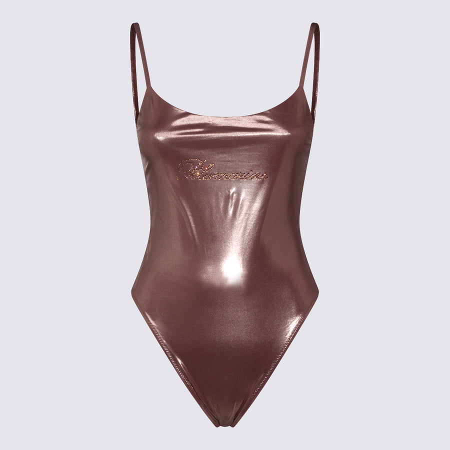Blumarine 78% Polyamide one-piece swimsuit in brown