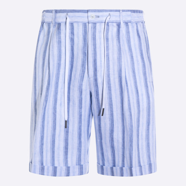 Tagliatore 55% Linen bermudas in blue