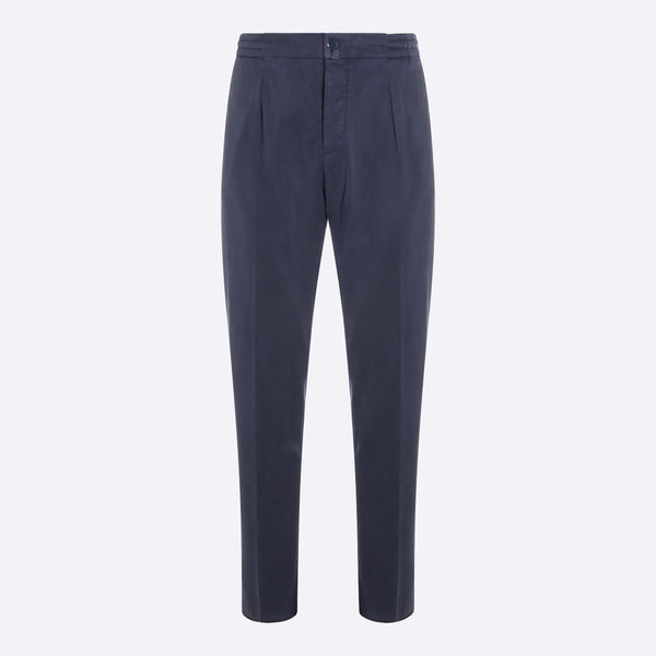 Kiton 97% Lyocell trousers in blue
