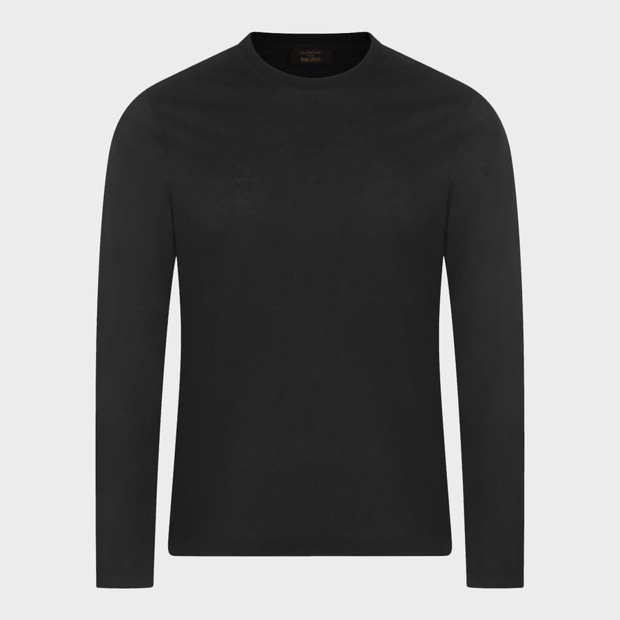 Zanone 100% cotton sweater in black